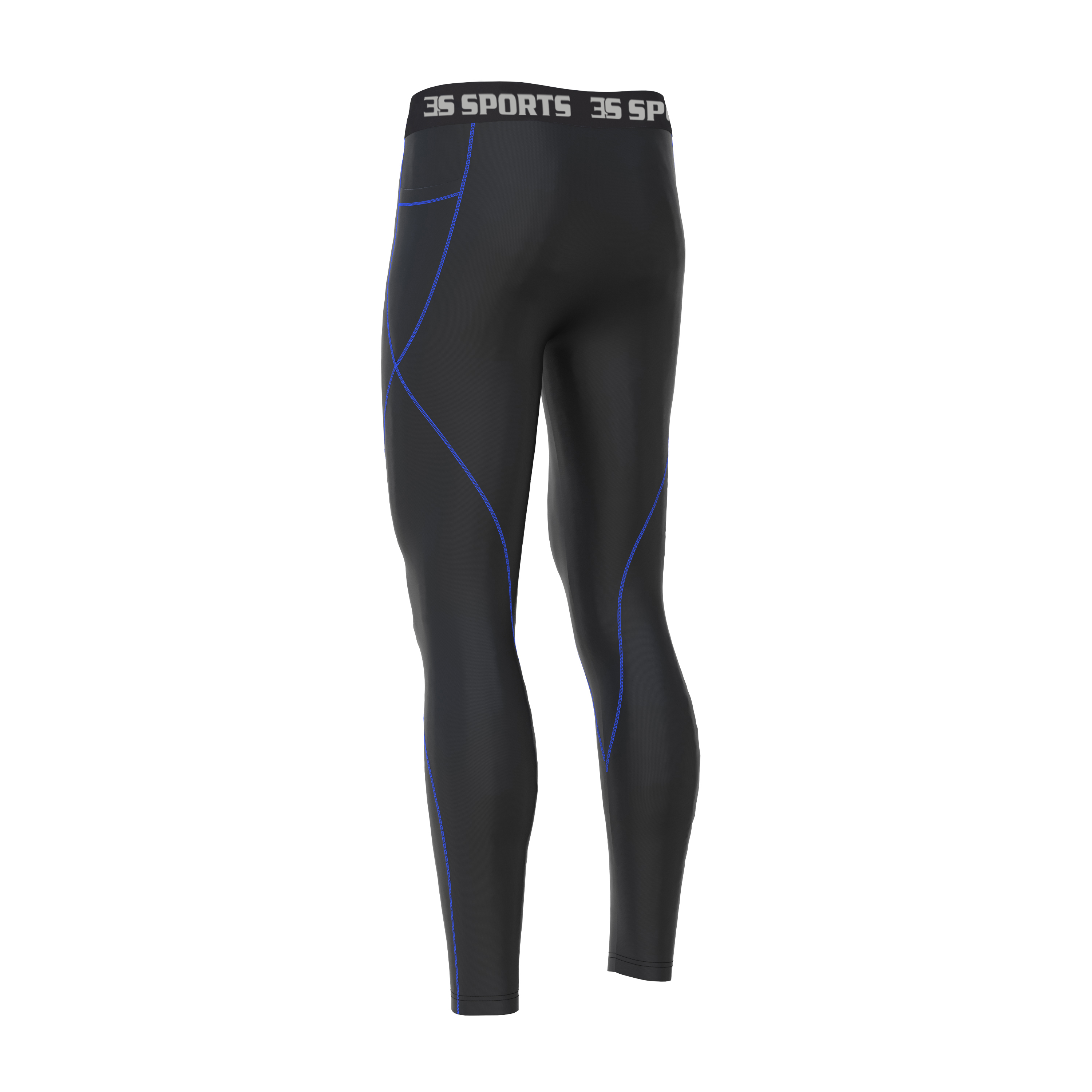 Gym Fitness Compression Wear #Men Compression trouser_Blue_03